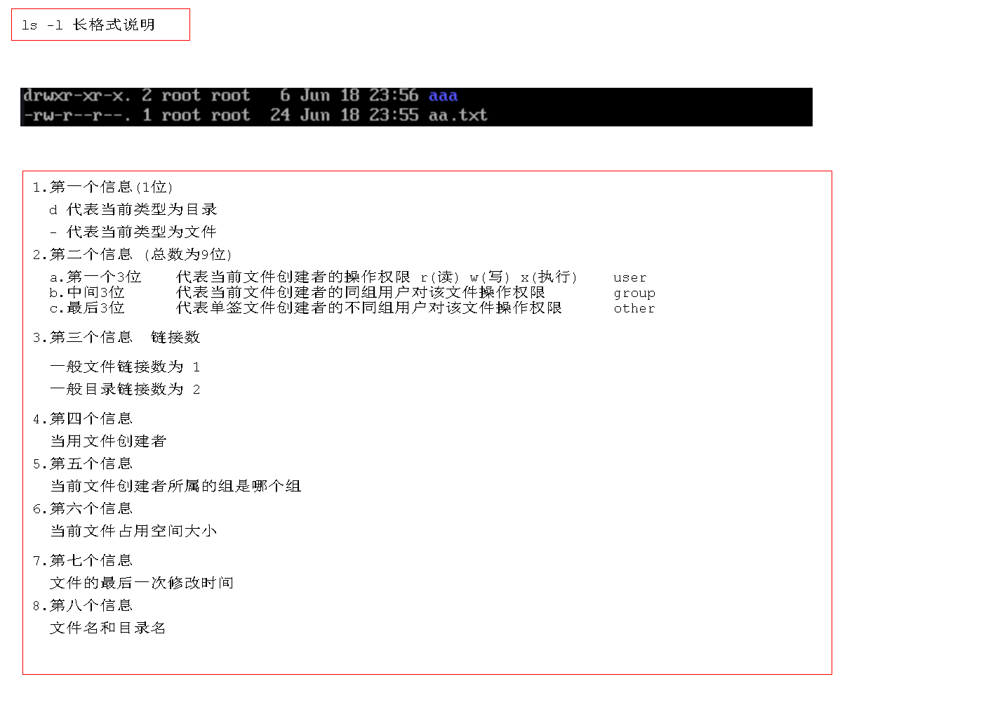 3.ls -l长格式说明